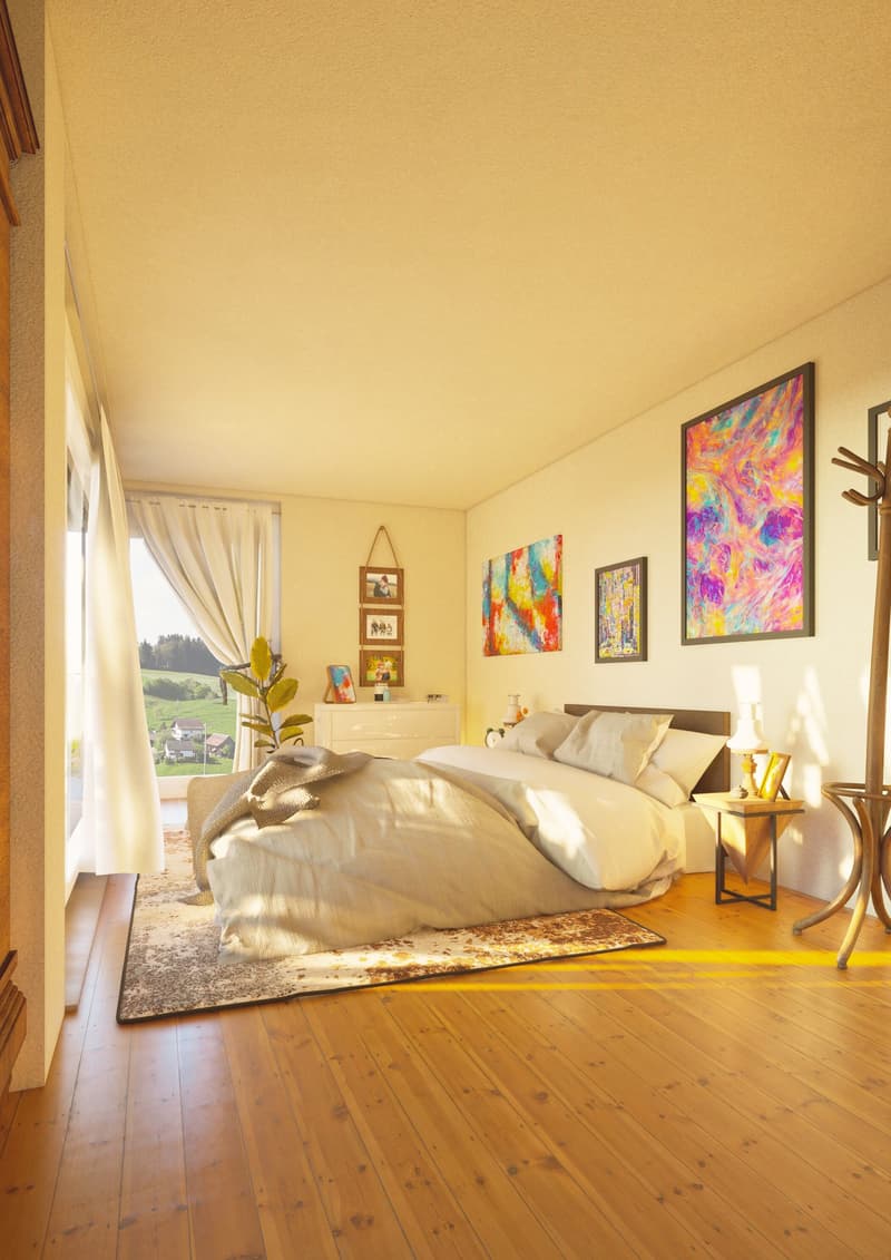 Visualisierung Schlafzimmer Obergeschoss