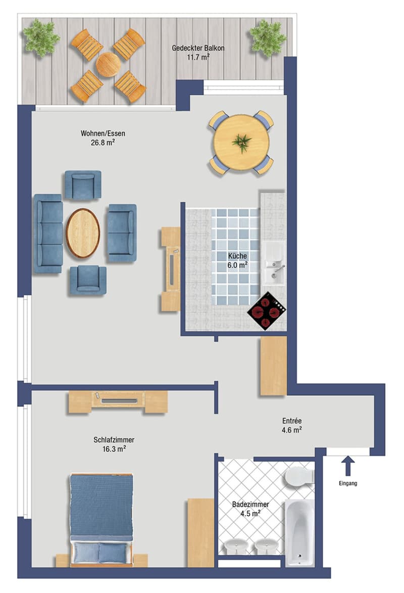 Stilvolle 2,5 Zimmerwohnung (9)