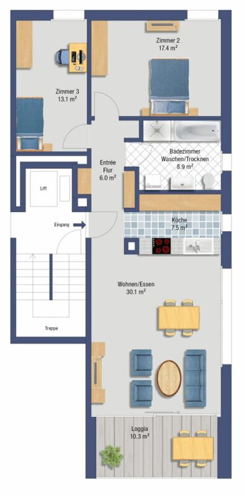 3.5-Zi. Wohnung mit Loggia an zentrumsnaher Lage (9)