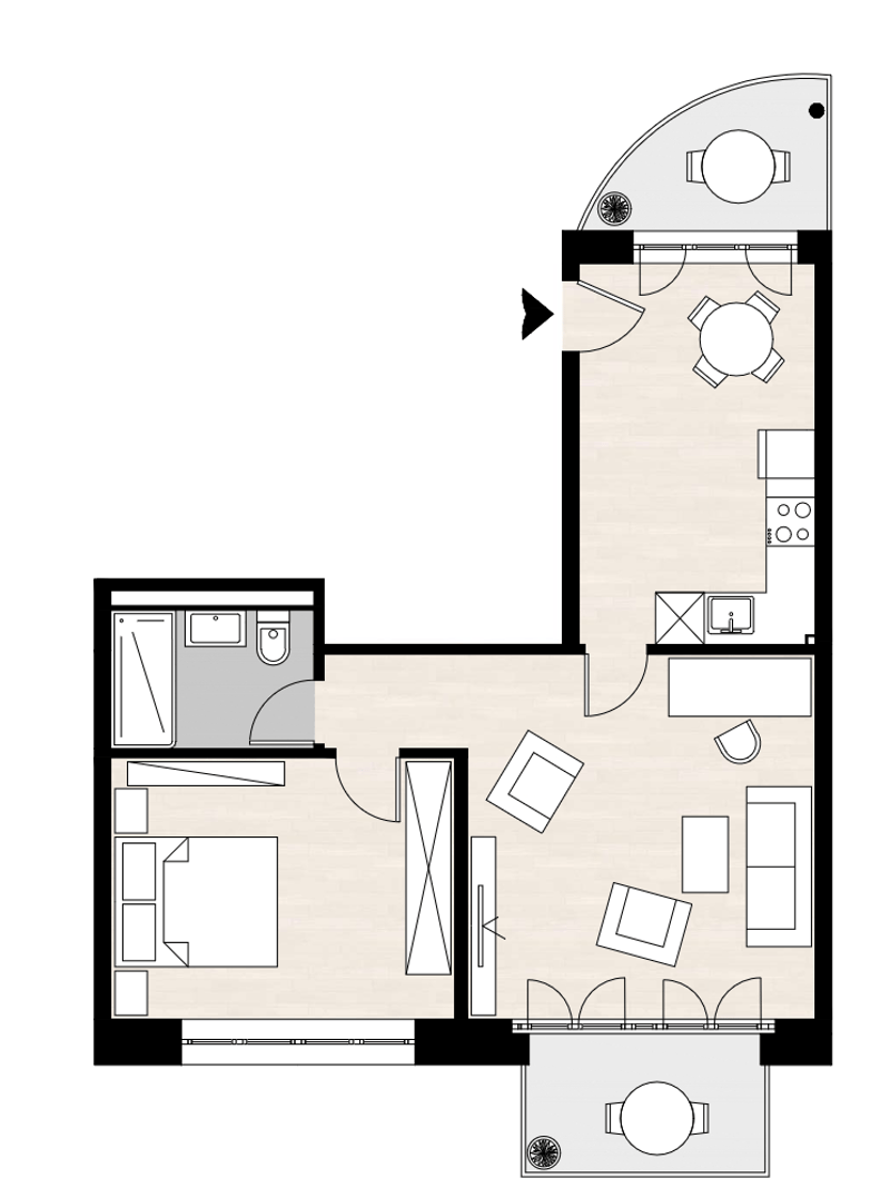 Eingerichtete 1-Zimmer-Wohnung Zürich Wiedikon – zentral, Balkon & Reinigungsservice (13)