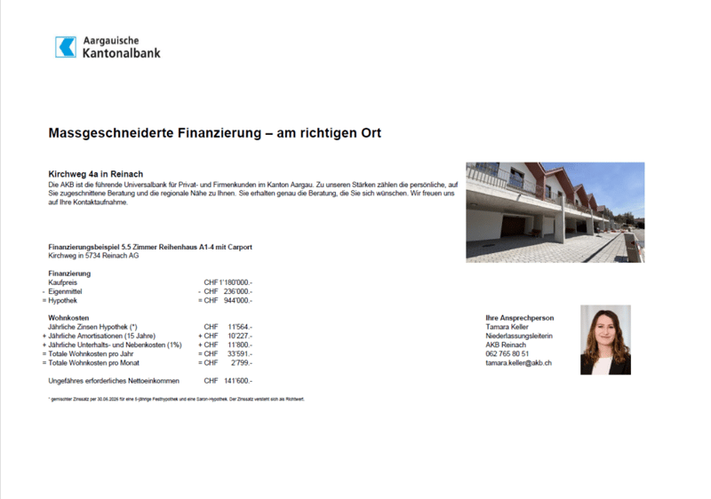 Modernes Neubau-Reihenhaus in Reinach mit sonnigem Wohnambiente (2)