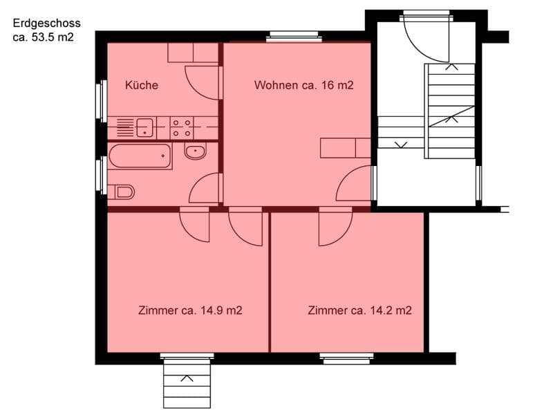 Charmante 2.5-Zimmerwohnung im Parterre mit kleinem Sitzplatz  befristete Vermietung (9)