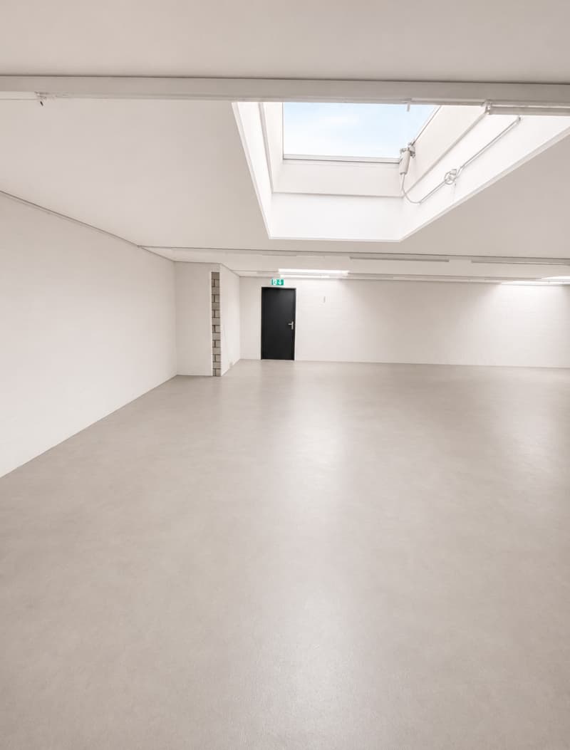 Espace industriel avec scène de stockage et grande porte à emplacement central (5)