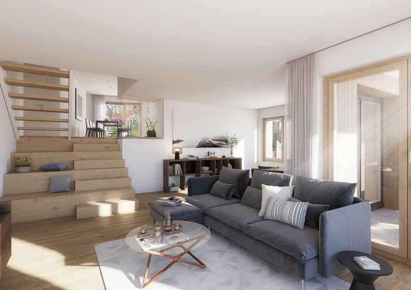 Innenvisualisierung Wohnzimmer Hausteil 2 Ost