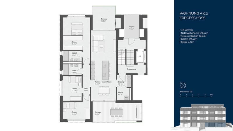 4½-Zimmer-Wohnoase mit grossem Garten, zwei Terrassen und viel Raum (9)