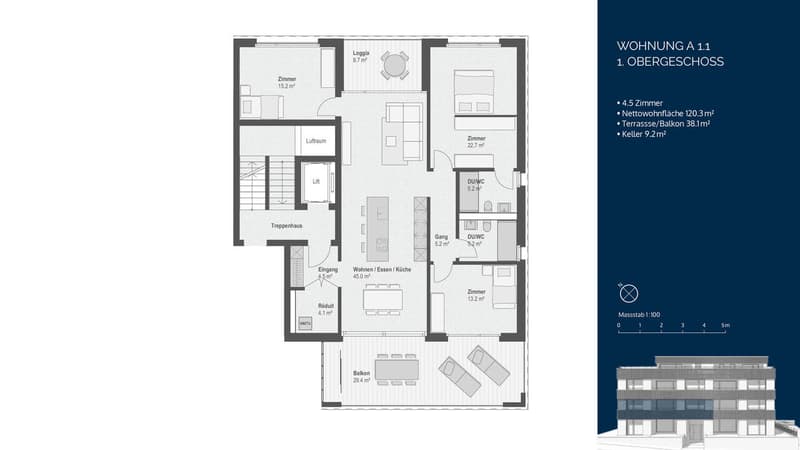 4½-Zimmer-Wohntraum mit Seesicht - Loggia und Balkon inklusive (6)