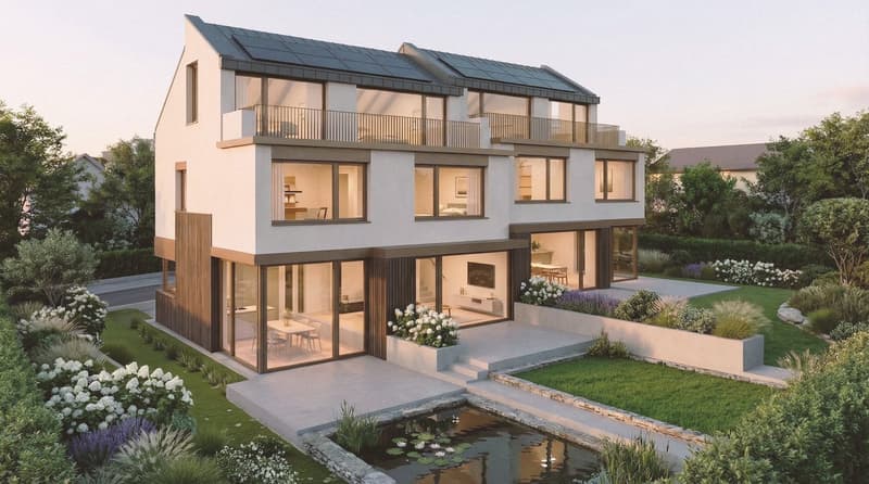 6.5-Zimmer Doppelhaus mit Garten und Alpenblick in Wettswil (2)