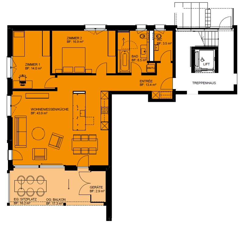 1.5 Zimmer Eigentumswohnung 1. oder 2. Obergeschoss (1)