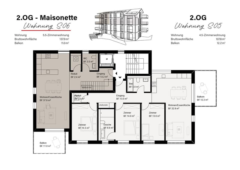 Nouveau bâtiment - Appartement maisonnette de 5,5 pièces confortable (3)