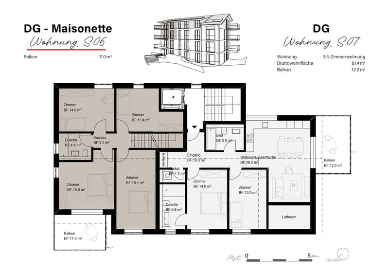 Nouveau bâtiment - Appartement maisonnette de 5,5 pièces confortable (4)