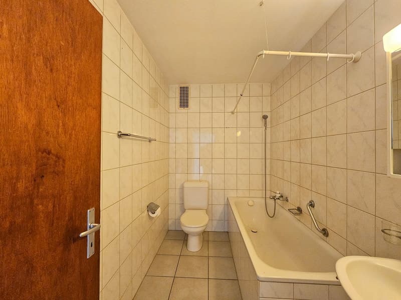 small bathroom with toilet, bathtub, and sink