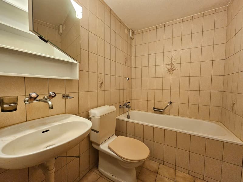 Bathroom with a sink, toilet, and bathtub
