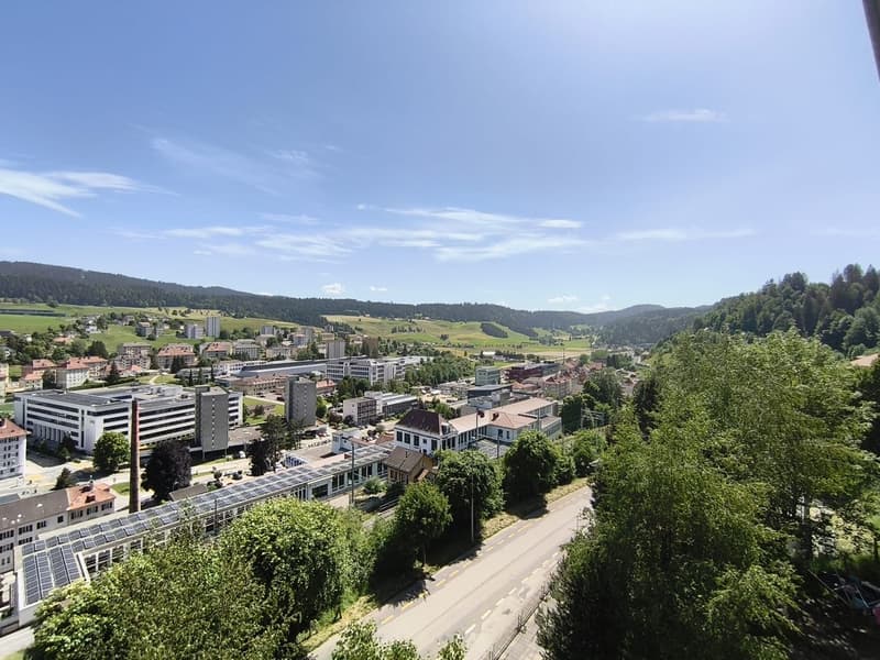 Appartement entièrement repeint lumineux de 3 pièces avec vue, au 4ème étage à Le Locle (27)