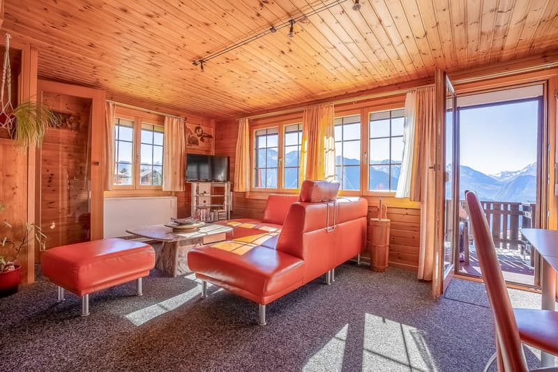 Authentic Swiss blockhouse chalet with unobstructed views and two living units in Riederalp West (13)