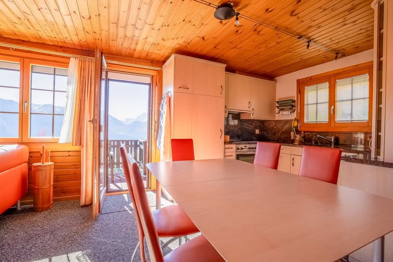 Authentic Swiss blockhouse chalet with unobstructed views and two living units in Riederalp West (16)