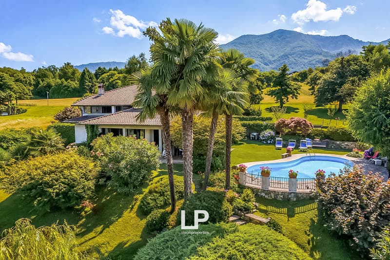 Villa mediterranea con piscina e palme