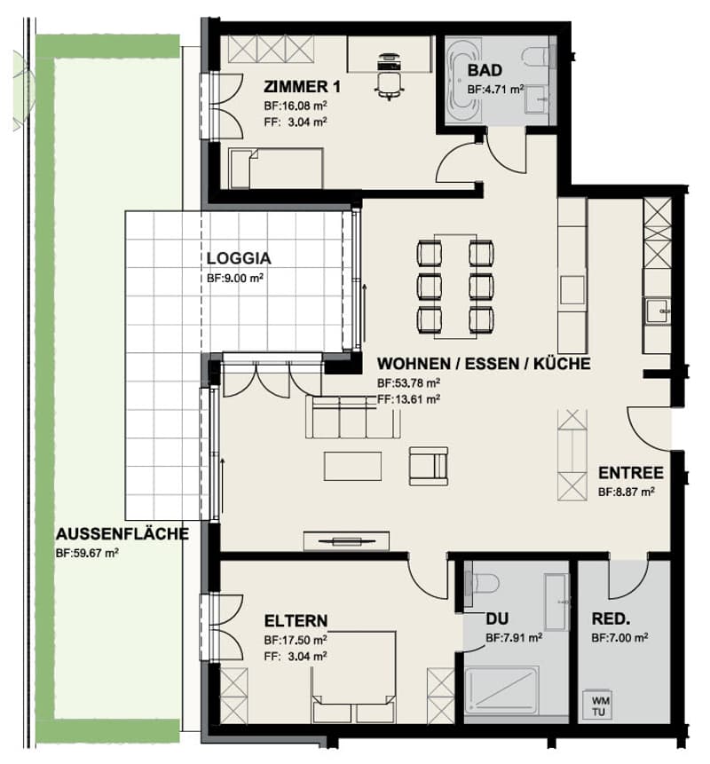 Letzte verfügbare Wohnung - 3.5 Zimmer Gartenwohnung an Toplage (4)