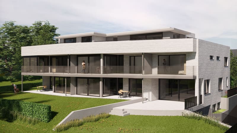 Baustart erfolgt: an bester Aussichtslage in Oberwil 5.5 Zimmer-Wohnung (W4) mit 150 m2 und 23 m2 Balkon (1)