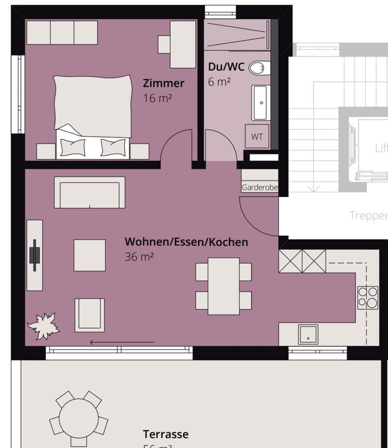 Grundriss 2.5 Zimmerwohnung