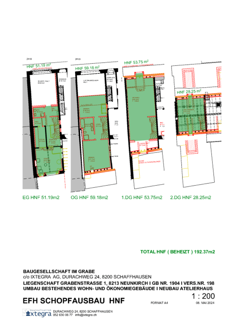 HNF = Hauptnutzfläche 192,37 m2