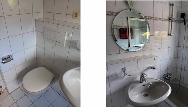En Suite Badezimmer mit Badewanne, WC, Lavabo
