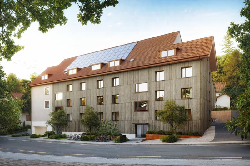 Neubauwohnungen «Am Palmenweg» in Thayngen - 2.5- bis 4.5-Zi.-Eigentumswohnungen mit Echtholzparkett, Fernwärme, Photovoltaik und Tiefgarage. Ab CHF 600'000.-