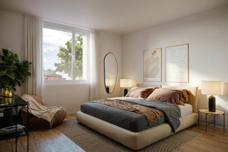 Hochwertiger Neubau mit attraktiven Räumen (Mustervisualisierung: Zimmer einer Wohnung)
