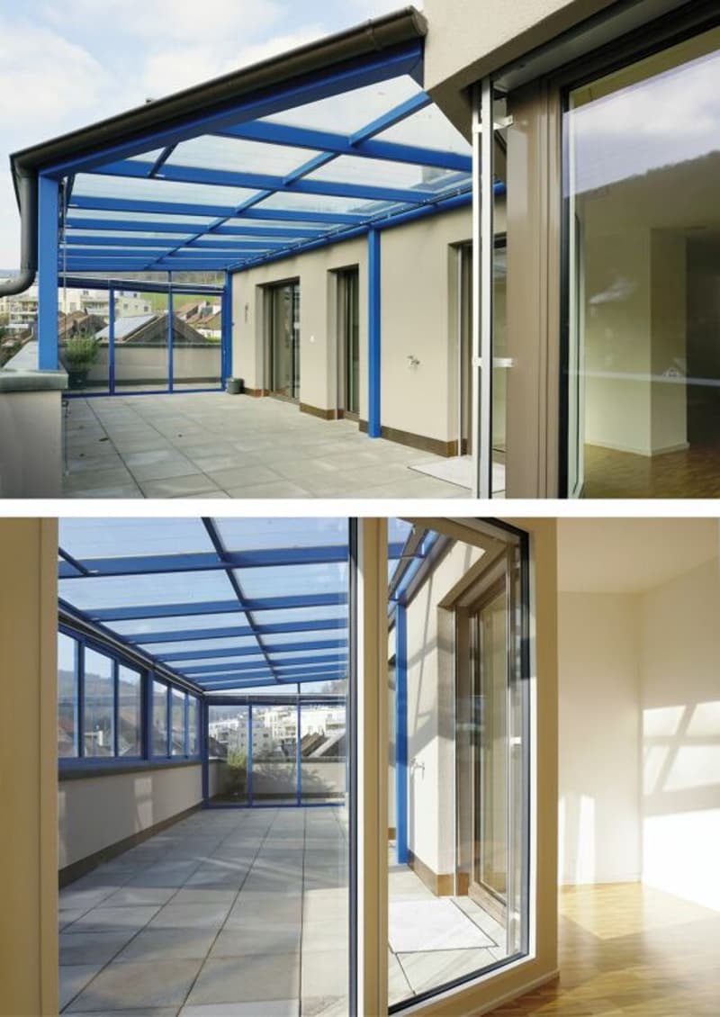 gedeckter Sitzplatz, Dachterrasse