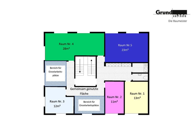 Stanza singola n. 3 Tramstrasse 21 come ufficio, studio, atelier etc. (4)