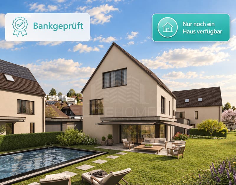 Hausansicht mit Pool_B