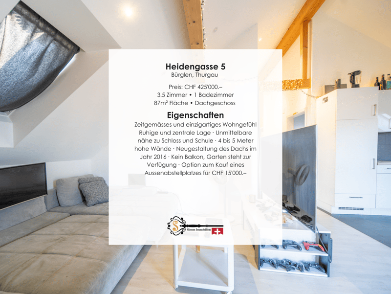Lichtdurchflutet mit Hohen Decken. 3.5 Zimmer Dachwohnung (13)