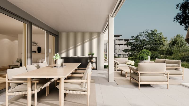 Progetto di costruzione nuova Arrivée: Appartamento di giardino di 4 1/2 locali con vista magnifica sul lago (7)