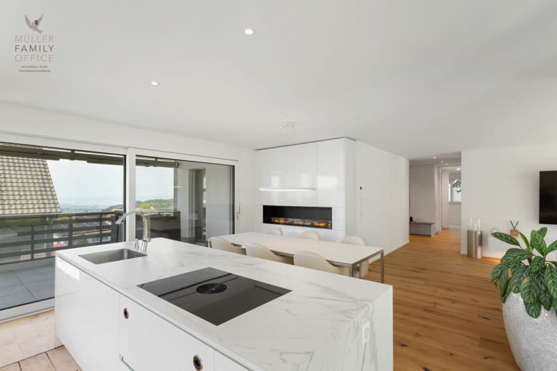 Vivere come in una casa unifamiliare - Appartamento di giardino esclusivo 4 1/2 locali con bella vista sul lago, molta privacy e costruzione di alta qualità (8)