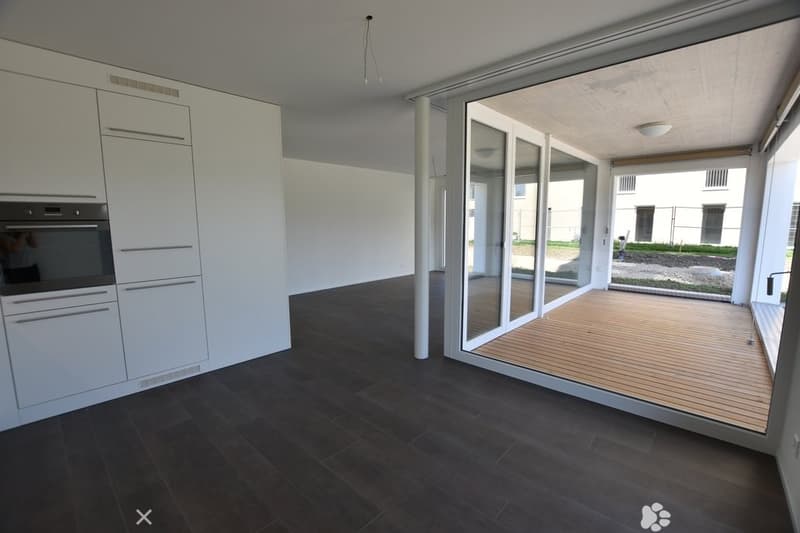 Küche mit Wohnzimmer