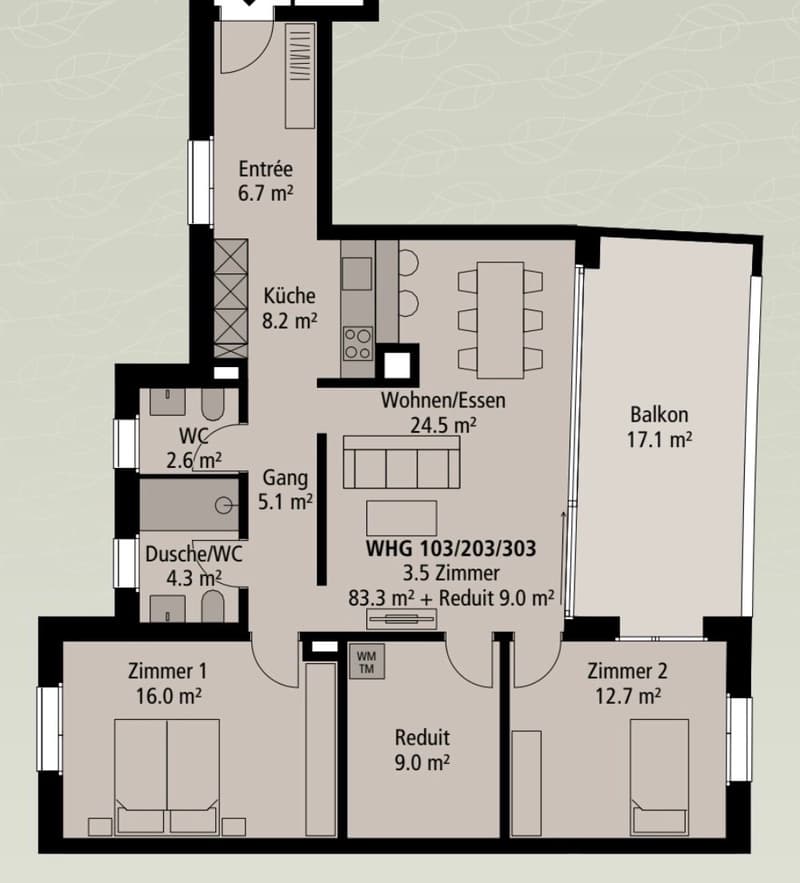 Appartement moderne de 3,5 pièces avec balcon et garage à Zürich-Seebach (13)