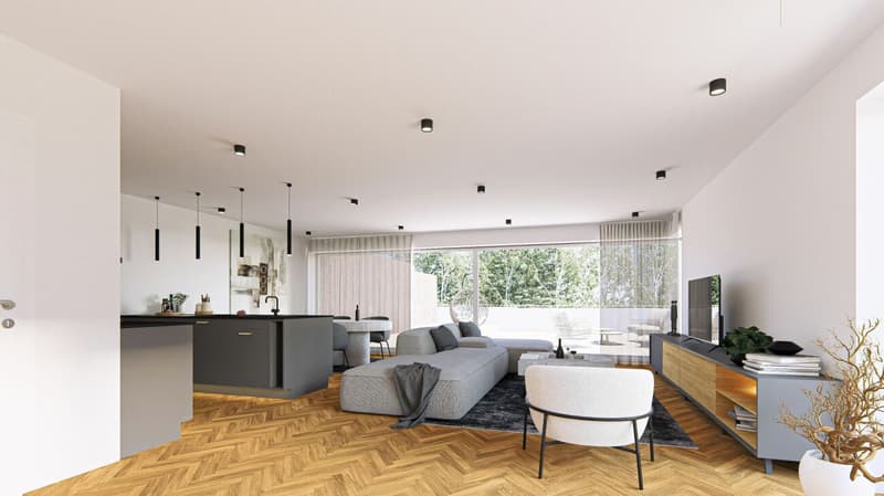 Bald bezugsbereit -exklusive 3.5-Zimmer Attika-Wohnung mit 158m2 Terrasse (2)