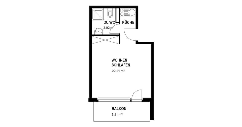 Appartement charmant 1 pièce avec balcon à Büron (10)