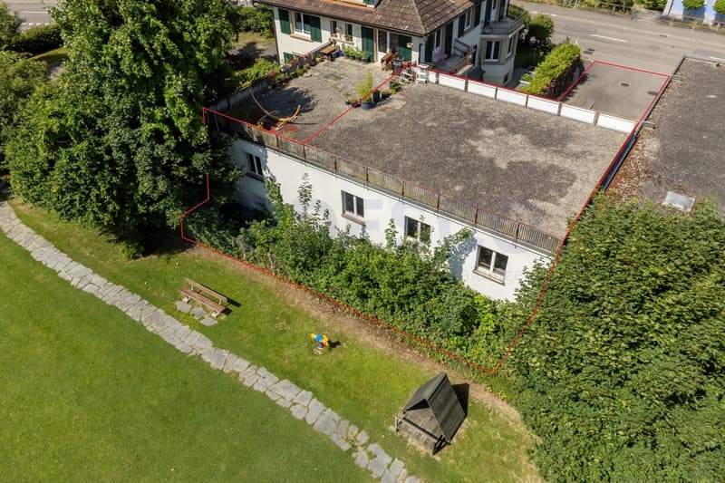 Dachterrasse / Gartenteil hinter dem Haus