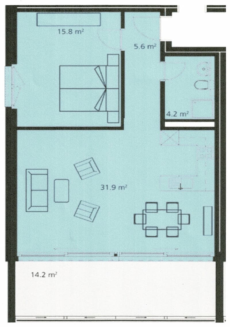 Helles 2.5-Zimmer-Apartment mit Pool und Wellnessbereich (12)