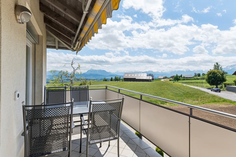 "Wow-Blick" zum Pilatus und der Bergwelt vom Balkon
