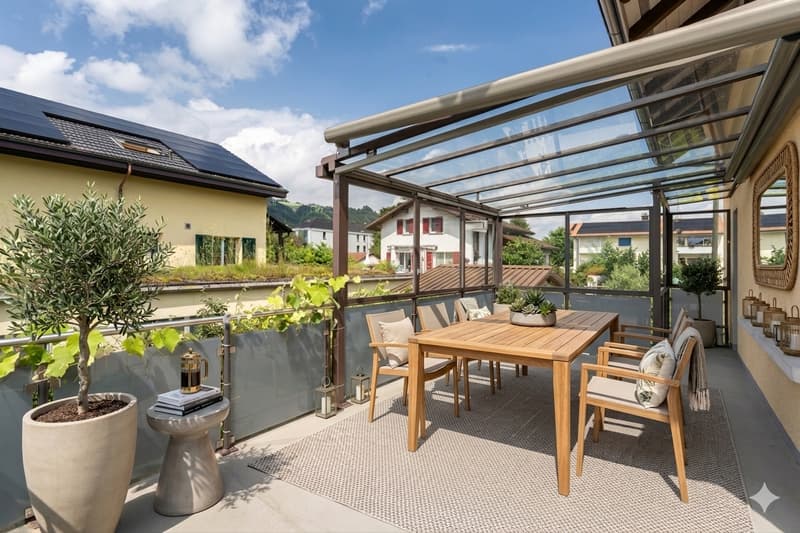 Teils überdeckte Terrasse