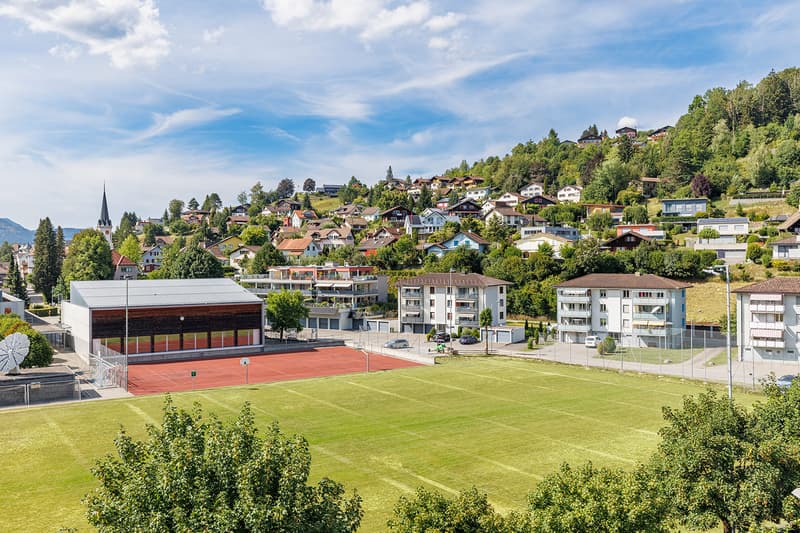 Aussicht nach Nordwesten zur Schule Gill