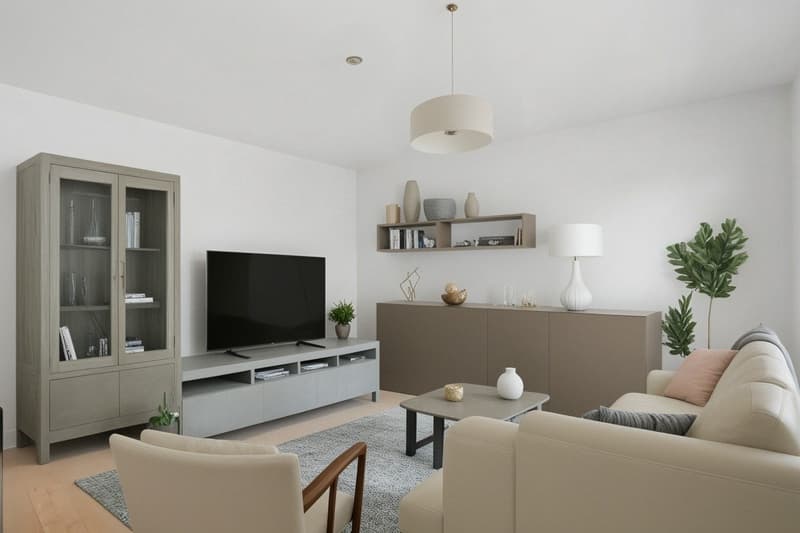 Wohnbereich mit KI Staging