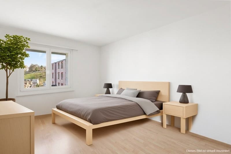 Elternschlafzimmer mit KI Staging