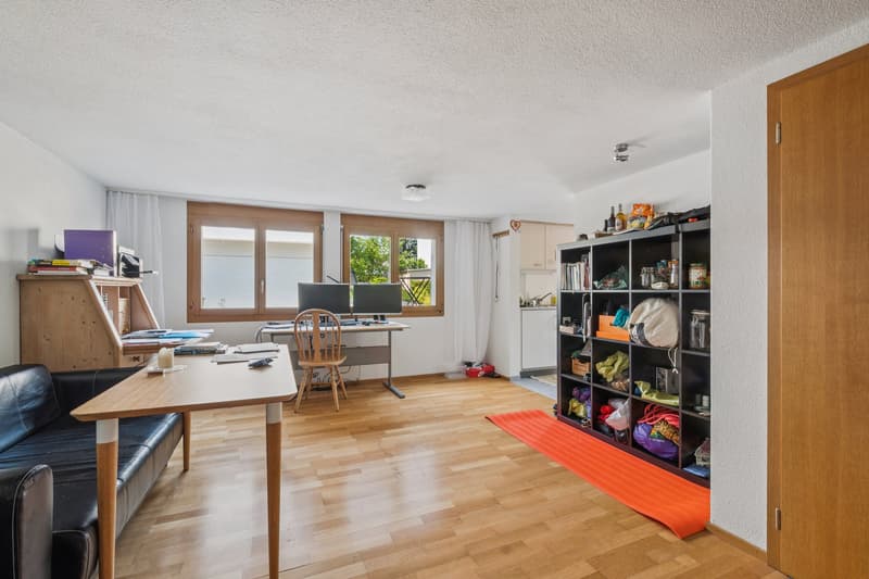 Das derzeit vermietete Studio ist mit Küche und Badezimmer ausgestattet