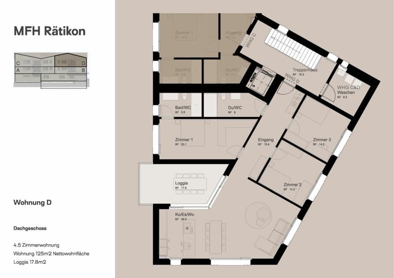 Grundriss Wohnung D