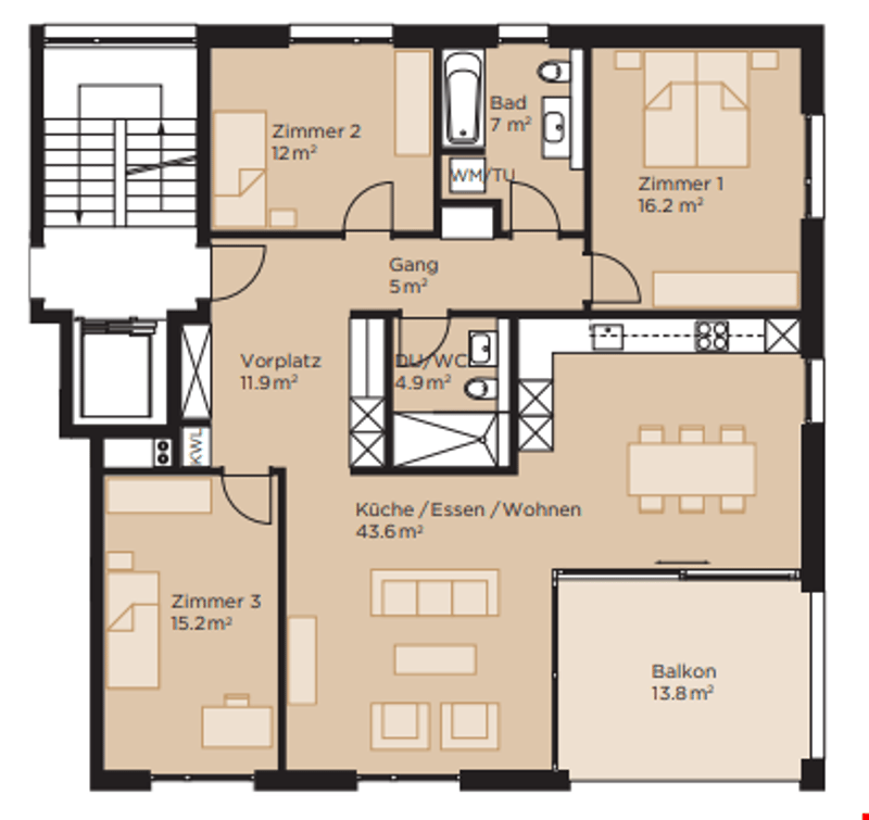 Stylish living with parking space and E-charging station (12)