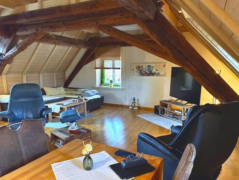 Charmante 3-Zimmer-Dachwohnung mit Sichtbalken und Schwedenofen (3)