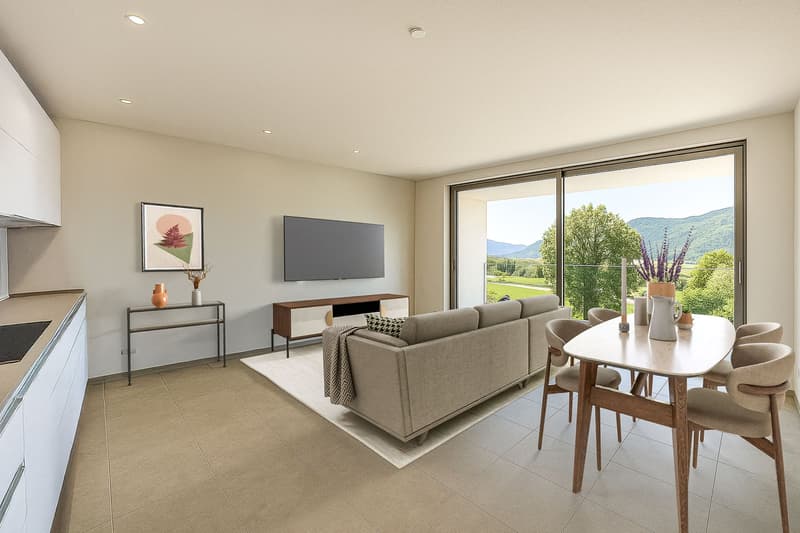 New 3.5-room apartment with garden under construction in Vezia (1)