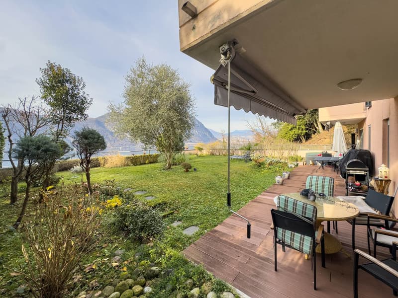 Appartement mit Seeblick und Garten in Bissone (1)
